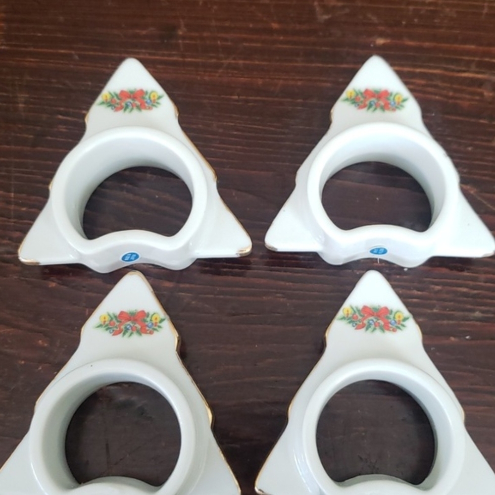 Floral Ceramic Napkin Rings - Picture 2 of 4